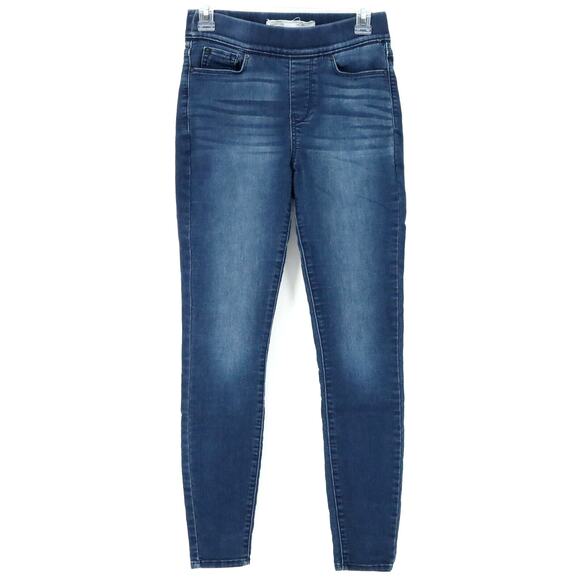 Levis Signature Jeans Womens 2 Pull On Super Skinny Shaping Blue Stretch Denim - Picture 1 of 12